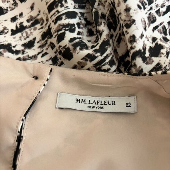 MM Lafleur Blouse Women's XS Printed Lined Short Sleeve Career Shirt Top - Picture 7 of 10